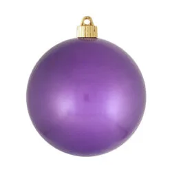2ct Candy Crocus Purple Shatterproof Shiny Christmas Ball Ornaments 6" (150mm)
