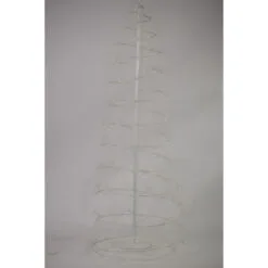 6' Pre-Lit White Revolve Spiral Artificial Tree, Warm White LED Lights