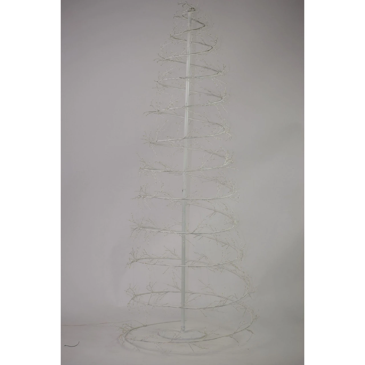 6' Pre-Lit White Revolve Spiral Artificial Tree, Warm White LED Lights 1 6' Pre-Lit White Revolve Spiral Artificial Tree, Warm White LED Lights