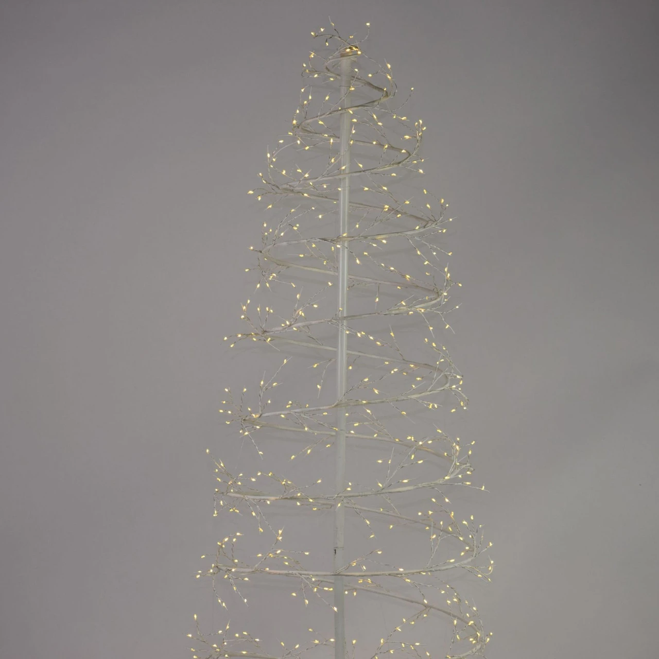6' Pre-Lit White Revolve Spiral Artificial Tree, Warm White LED Lights 4 6' Pre-Lit White Revolve Spiral Artificial Tree, Warm White LED Lights - Image 4