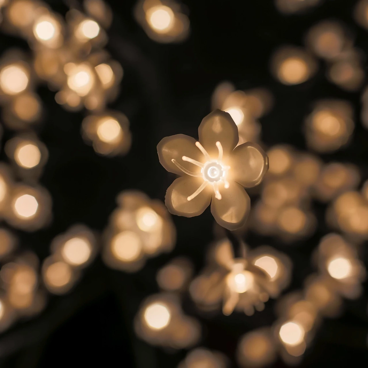47.25" White And Black Outdoor Cherry Blossom Tree With Floral Lights 4 47.25" White And Black Outdoor Cherry Blossom Tree With Floral Lights - Image 4