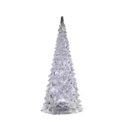 Set Of 2 Clear LED Lighted Christmas Decorative Pine Trees 12”