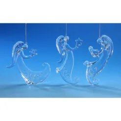 Pack Of 6 Clear Curled Angel Hanging Christmas Ornament 12.75"