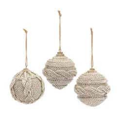 12ct Ivory Christmas Ball Ornaments 4"