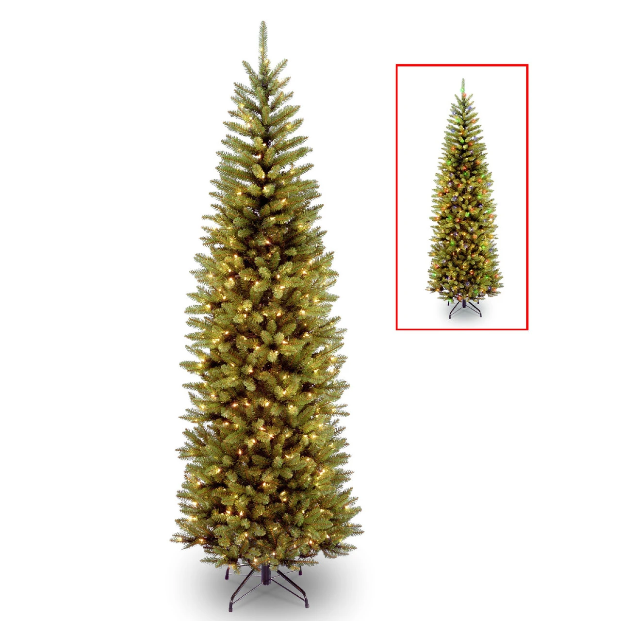 7’ Pre-Lit PowerConnect Kingswood Fir Pencil Artificial Christmas Tree – Dual Color LED Lights 1 7’ Pre-Lit PowerConnect Kingswood Fir Pencil Artificial Christmas Tree – Dual Color LED Lights