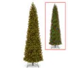 12’ Pre-Lit Downswept Douglas Slim Fir Artificial Christmas Tree – Dual Color LED Lights