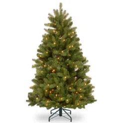 4.5’ Pre-Lit Newberry Spruce Artificial Christmas Tree – Dual Color LED Lights
