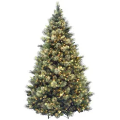 7.5 Ft. Carolina Pine Tree With Clear Lights Artificial Christmas Tree