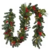 9' X 14" Pre-Lit Pine Cones And Berry Embellished Artificial Christmas Garland - Clear Lights