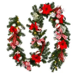 9' Pre-Lit Battery Operated Artificial Christmas Garland - Warm White LED Lights