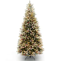 6.5' Dunhill Fir Slim Artificial Christmas Tree, Clear Lights