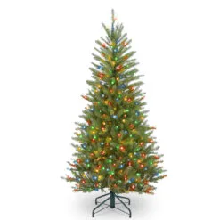 4.5’ Pre-lit Dunhill Fir Slim Artificial Christmas Tree – Multicolor Lights
