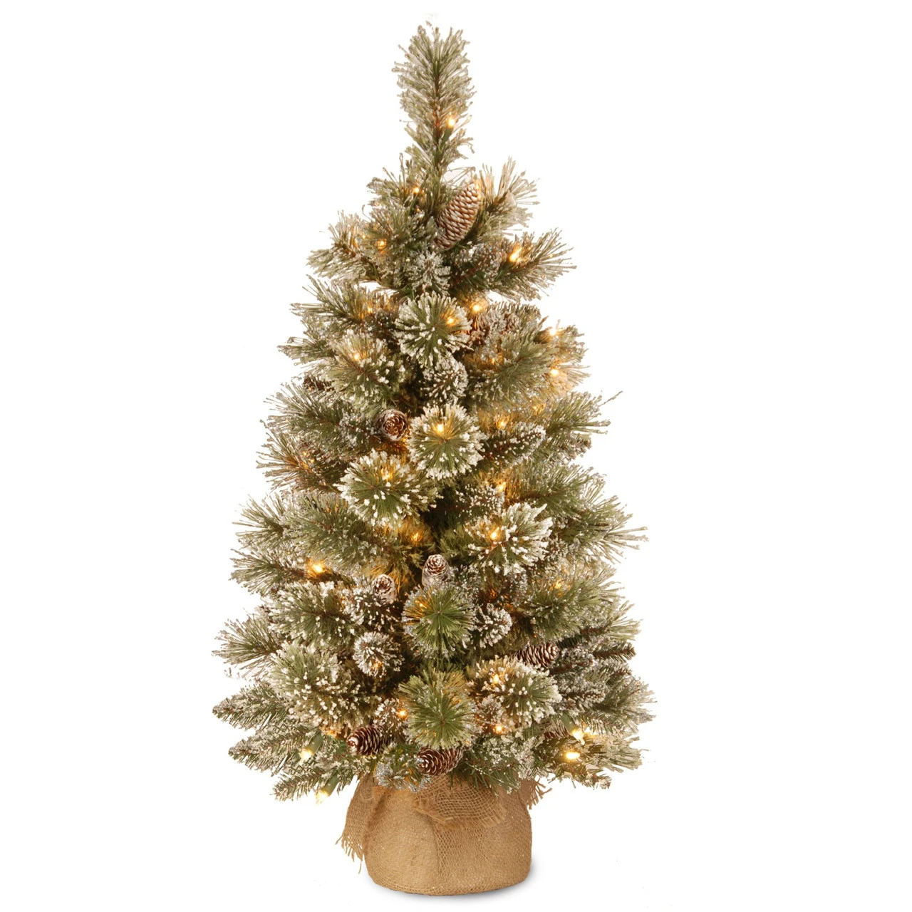 3' Full Pre-Lit Bristle Pine Artificial Christmas Tree - Warm White LED Lights 1 3' Full Pre-Lit Bristle Pine Artificial Christmas Tree - Warm White LED Lights