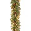 9' Pre-Lit Berries And Pine Cones Artificial Christmas Garland - Clear Lights
