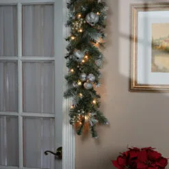 9' Pre-Lit Pomegranate Pine Artificial Christmas Garland - Clear Lights -Deals Christmas decorations Store dnat gtp1 302 9b 1 3 17888.1667571927