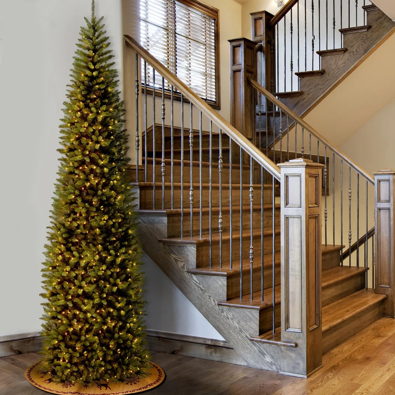 12 Ft. Kingswood(R) Fir Pencil Tree With Clear Lights 2 12 Ft. Kingswood(R) Fir Pencil Tree With Clear Lights - Image 2