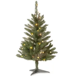 3’ Pre-lit Kingswood Fir Pencil Artificial Christmas Tree – Clear Lights