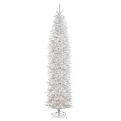 12' Pre-Lit Kingswood White Fir Pencil Artificial Christmas Tree - Clear Lights