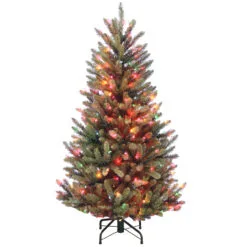 4.5' Pre-Lit Natural Fraser Fir Artificial Christmas Tree – Multi-color Lights