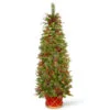 6' Pre-Lit Pencil Colonial Pine Artificial Half Wall Christmas Tree - Clear Lights