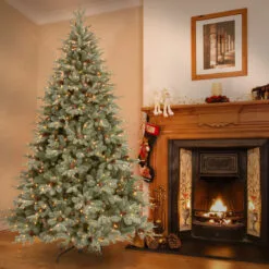 7.5' Frosted Arctic Spruce Artificial Christmas Tree - Clear Lights -Deals Christmas decorations Store dnat pefa1 307 75 4 31318.1667536577