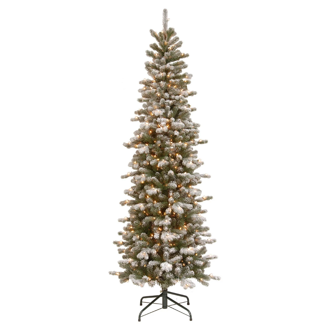 7.5' Pre-Lit Slim Snowy Sheffield Spruce Artificial Christmas Tree - Clear Lights 1 7.5' Pre-Lit Slim Snowy Sheffield Spruce Artificial Christmas Tree - Clear Lights