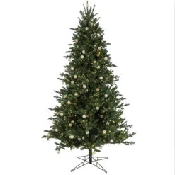 7.5' Pre-Lit Aspen Medium Pine Artificial Christmas Tree, Warm White LED Lights