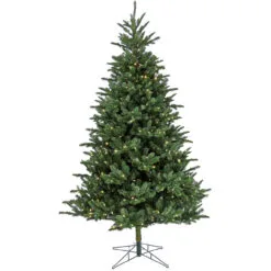 7.5' Pre-Lit Norway Spruce Artificial Christmas Tree, Warm White LED Lights