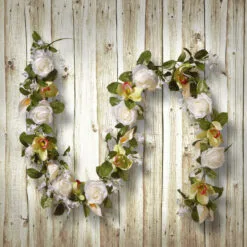 72" White Rose & Calla Lily Garland -Deals Christmas decorations Store dnat ras 477803n 1 4 34586.1667580428