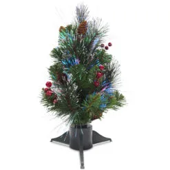 18" Pre-Lit Crestwood Spruce Battery Operated Full Artificial Christmas Tree – Multicolor LED Lights