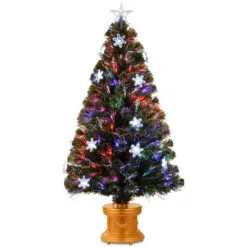 48" Pre-Lit Fireworks With Snowflakes Artificial Christmas Tree – Multicolor LED Lights