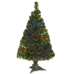 32" Pre-Lit Ice Artificial Fiber Optic Christmas Tree – Multicolor LED Lights