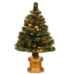 2.5' Pre-Lit Medium Fiber Optic Artificial Christmas Tree - Multicolor LED Lights