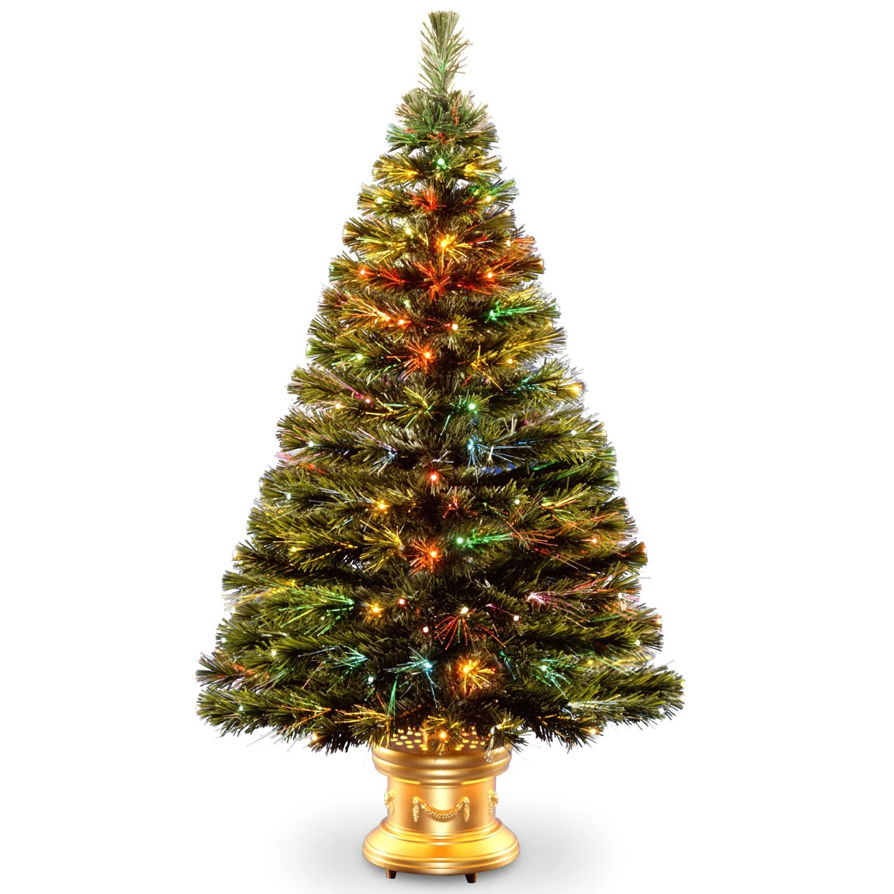 4' Pre-Lit Medium Fiber-Optic Artificial Christmas Tree - Multicolor LED Lights 1 4' Pre-Lit Medium Fiber-Optic Artificial Christmas Tree - Multicolor LED Lights
