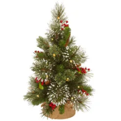 18" Pre-Lit Medium Wintry Pine Artificial Christmas Tree - Warm White Lights