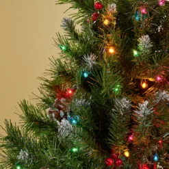 4.5' Pre-Lit Full Mixed Spruce Artificial Christmas Tree With Frosted Branches - Multicolor Lights -Deals Christmas decorations Store dnhhf 307367 3 73119.1667678360