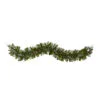 6' X 12" Pre-Lit Flocked And Berries Artificial Christmas Garland, Clear LED Lights