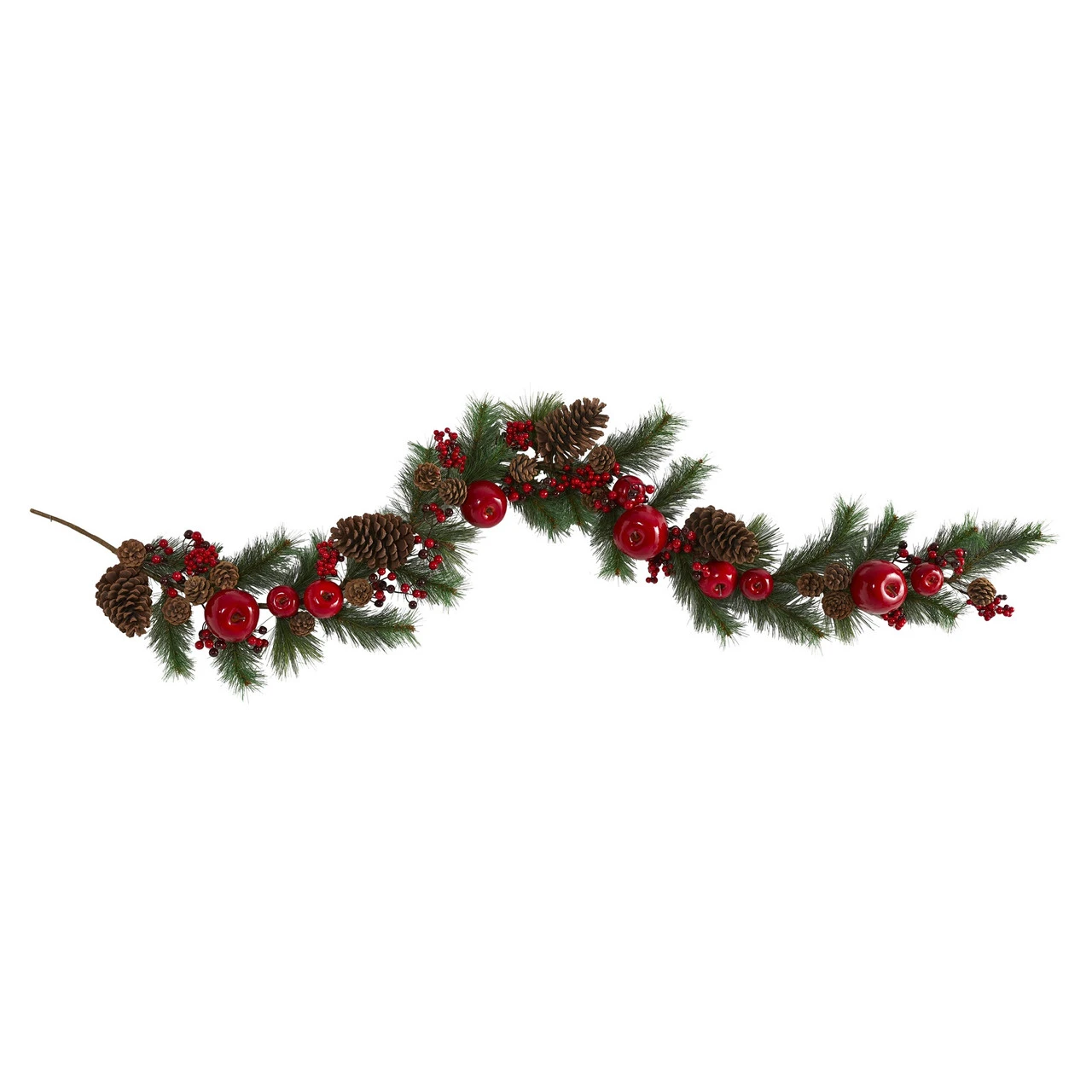 6’ X 12" Apple, Berry And Pinecone Artificial Christmas Garland, Unlit 1 6’ X 12" Apple, Berry And Pinecone Artificial Christmas Garland, Unlit