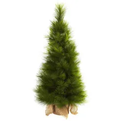 3' Pre-Lit Artificial Christmas Tree With Burlap Bag, Clear Lights -Deals Christmas decorations Store dnnl205372 4 94200.1681814046