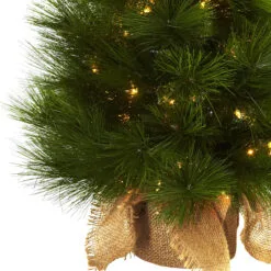 3' Pre-Lit Artificial Christmas Tree With Burlap Bag, Clear Lights -Deals Christmas decorations Store dnnl205372 6 31506.1681814046