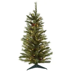 3' Pre-Lit Pinecone Artificial Christmas Tree, Clear Lights