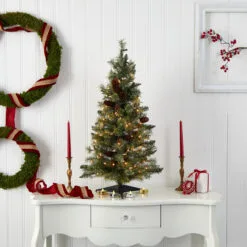 3' Pre-Lit Pinecone Artificial Christmas Tree, Clear Lights 8 3' Pre-Lit Pinecone Artificial Christmas Tree, Clear Lights -Deals Christmas decorations Store dnnl205441 3 35652.1681813883