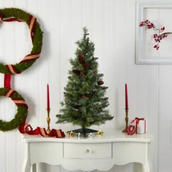 3' Pre-Lit Pinecone Artificial Christmas Tree, Clear Lights 9 3' Pre-Lit Pinecone Artificial Christmas Tree, Clear Lights -Deals Christmas decorations Store dnnl205441 4 18889.1681813883