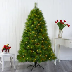 6' Pre-Lit Green Scotch Pine Artificial Christmas Tree, Warm Clear LED Lights -Deals Christmas decorations Store dnnl20t1615 7 27519.1675336626