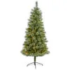6’ Pre-Lit Wisconsin Slim Snow Tip Pine Artificial Christmas Tree, Clear LED Lights