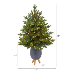 3.5’ Pre-Lit Potted North Carolina Fir Artificial Christmas Tree, Clear Lights -Deals Christmas decorations Store dnnl20t2325 3 02332.1680571145