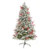 6’ Pre-Lit Flocked Artificial Christmas Tree, Warm Clear LED Lights