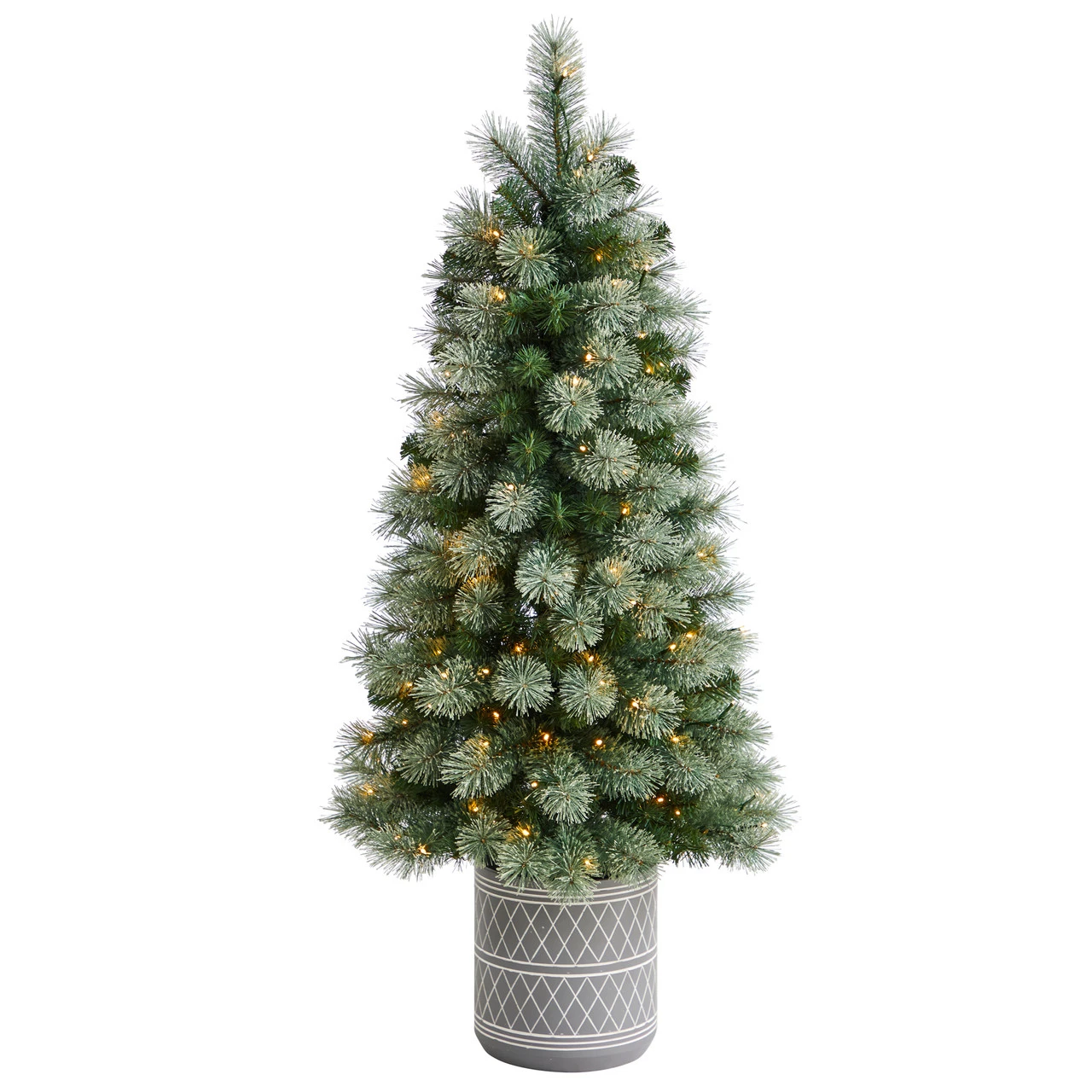 4.5’ Pre-lit Potted Nova Scotia Artificial Christmas Tree, LED Lights 1 4.5’ Pre-lit Potted Nova Scotia Artificial Christmas Tree, LED Lights