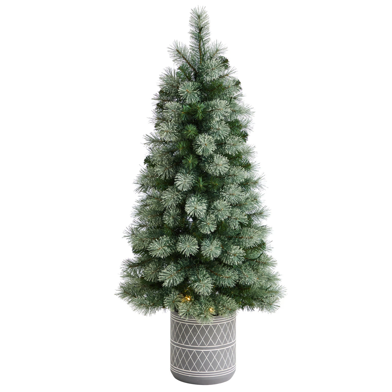 4.5’ Pre-lit Potted Nova Scotia Artificial Christmas Tree, LED Lights 3 4.5’ Pre-lit Potted Nova Scotia Artificial Christmas Tree, LED Lights - Image 3