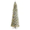 10’ Pre-Lit Slim Flocked Montreal Artificial Christmas Tree, Warm Clear LED Lights